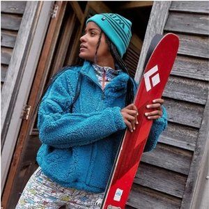 Free People Nantucket Fleece in Wave Runner Blue Sz L